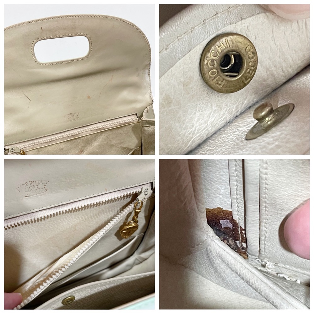 ❤️SOLD❤️Gucci mint green and off white leather vintage bamboo top handle bag - Picture 11 of 12